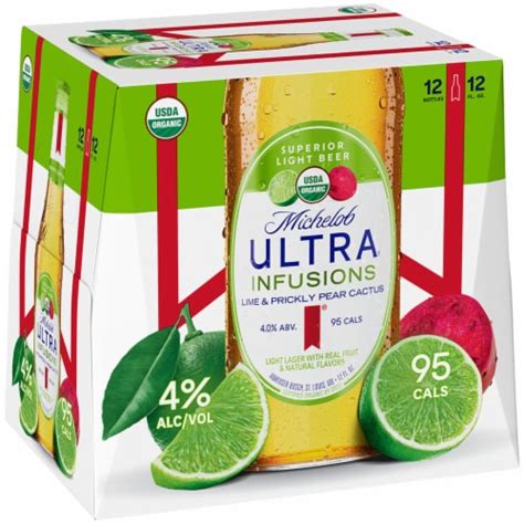 Michelob ULTRA Infusions Lime & Prickly Pear Cactus Light Beer Bottles, 12 bottle / 12 fl. oz ...