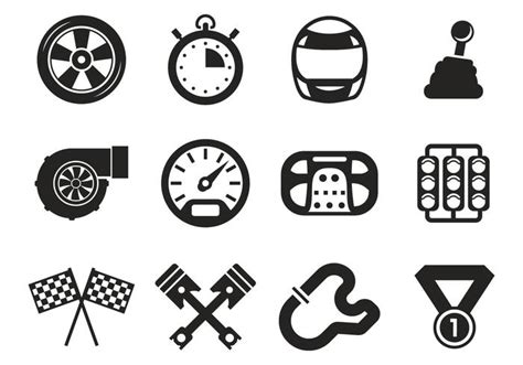 Race Car Icons Vector 127933 Vector Art at Vecteezy