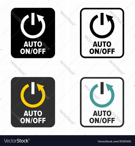 Auto on off switch button symbol Royalty Free Vector Image