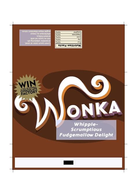 Wonka Bar Wrapper Template