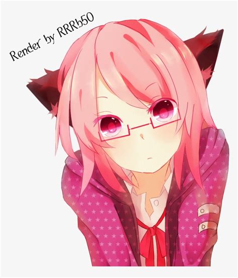 Anime Girl Pink Hair Cat Ears