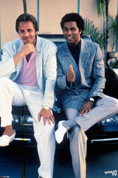 Don Johnson as James "Sonny" Crockett and Philip Michael Thomas as Ricardo "Rico" Tubbs in ...