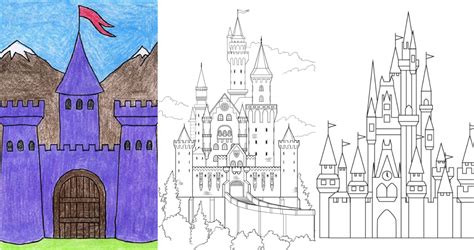 25 Easy Castle Drawing Ideas - How to Draw a Castle