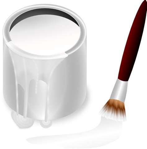 White Paint Bucket And Paint Brush Clip Art at Clker.com - vector clip art online, royalty free ...