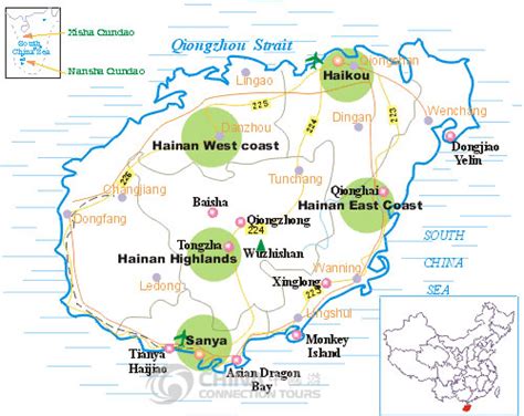 Hainan Tourist Map, China Hainan Tourist Map - Hainan Travel Guide