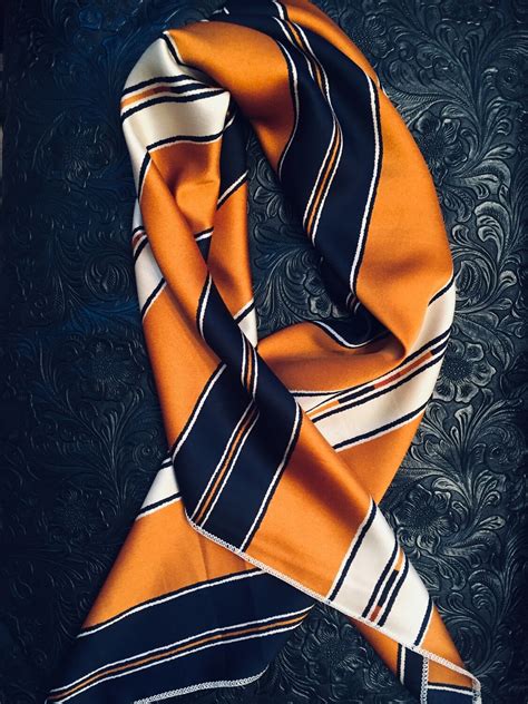 AAC-Navy and Mustard Striped Neckerchief-Scarf