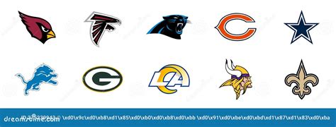 TOP NFL Teams. Set of Logos. American Football. NFC Commands. Vector Illustration. VINNITSA ...