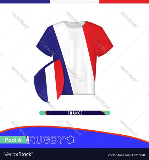 Rugby jersey of france national team with flag Vector Image