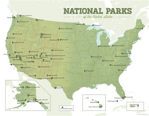 your printable u s national parks map with all 63 parks 2022 - new map list of national parks by ...