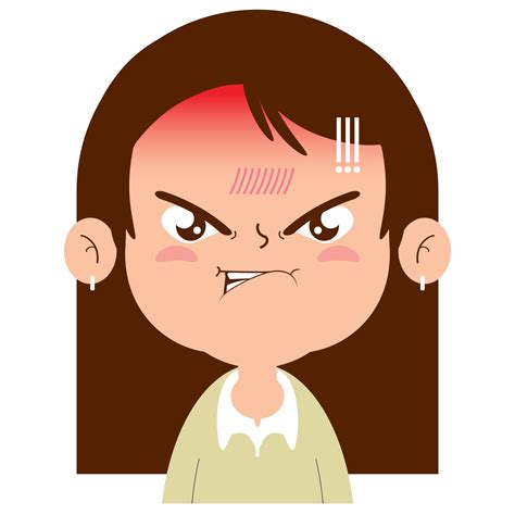 girl angry face cartoon cute 14429079 PNG