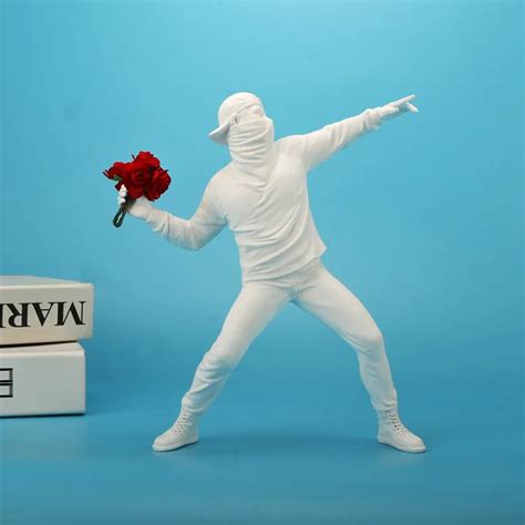 Flower Thrower from Banksy Graffiti Resin Statues Sculpture • CanvasPaintArt