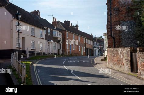 Wickham, Hampshire, England, UK. 2021. Bridge Street aand old historic buildings in the village ...