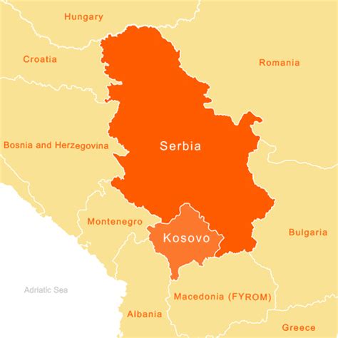 Serbia Map And Surrounding Countries