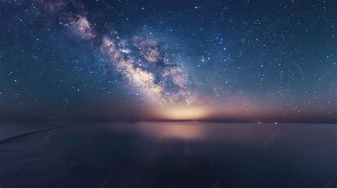 Landscape With Milky Way Galaxy Night Sky With Stars Long Exposure ...