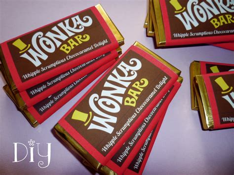 Wonka Bar Labels Wonka Bar Candy Bar Label Willy Wonka Birthday Party ...