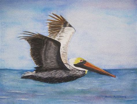 Pelican Watercolor Painting Art Gift for Coastal Home Décor for Bird ...