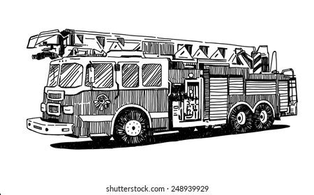 Fire Truck Line Drawing Photos, Images & Pictures | Shutterstock