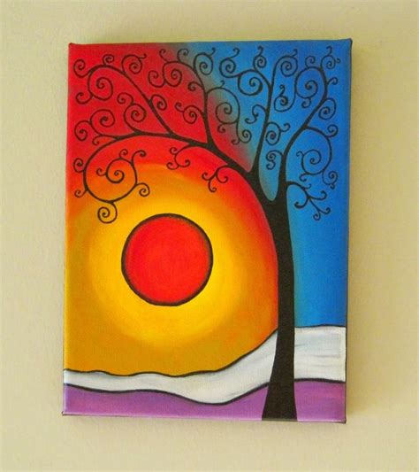 Original Tree of Life Wall Art, Abstract Tree Painting, Whimsical Tree Art, Tree Wall Art, 9x12 ...