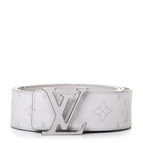 LOUIS VUITTON Taiga Monogram 40mm LV Initiales Belt 85 34 White 808869 ...