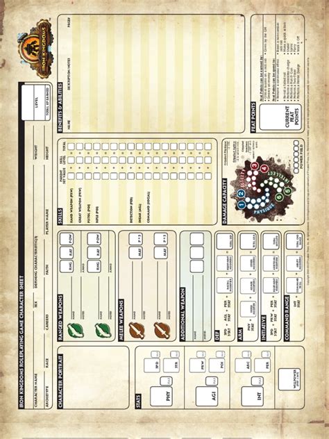 Iron Kingdoms Form Fillable Character Sheet - Printable Forms Free Online