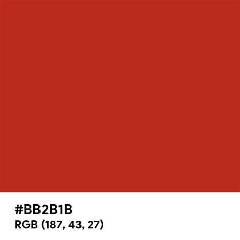 Ketchup Red color hex code is #BB2B1B