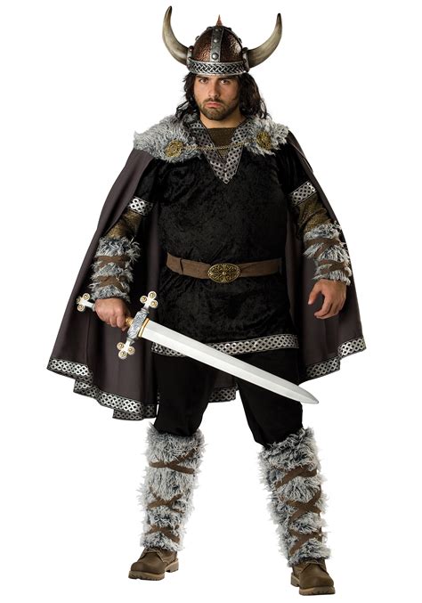 Mens Plus Size Viking Warrior Costume - Adult Vikings Costumes