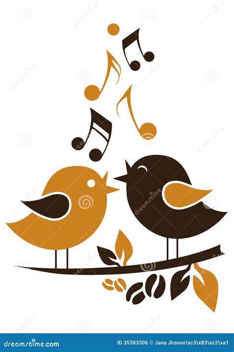 Cartoon Singing Birds Vector Illustration | CartoonDealer.com #35383306