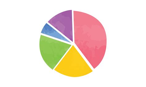 Colorful pie chart clipart. Simple pie chart circle diagram watercolor style vector illustration ...