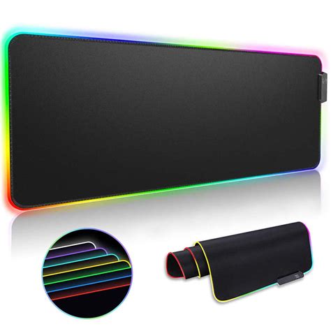 RGB Gaming Large Mouse Pad, XXL Large Led Extended Mouse Mat – Non Slip Rubber Base Computer ...