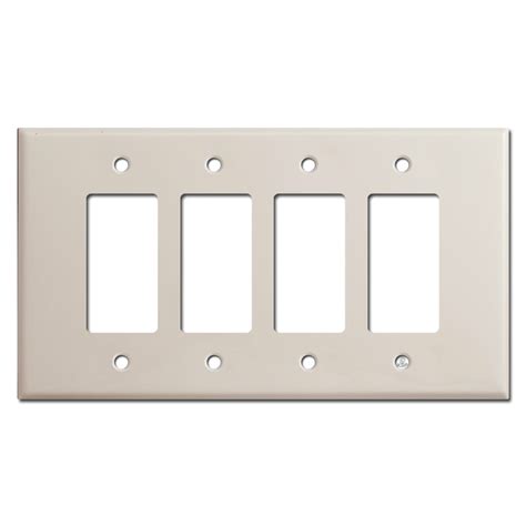 Oversized 4 Rocker Switch Plate Covers - Light Almond