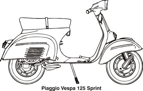 Gambar Mewarnai Gambar Sketsa Vespa di Rebanas - Rebanas