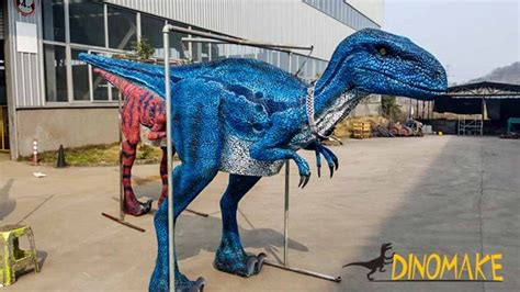 The New Material Blue Velociraptor Costume - Dinomake