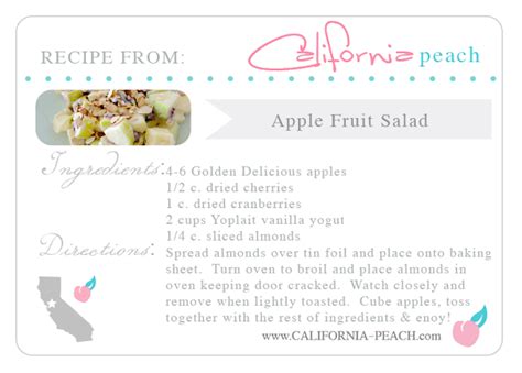 California Peach: Recipe - Apple Fruit Salad