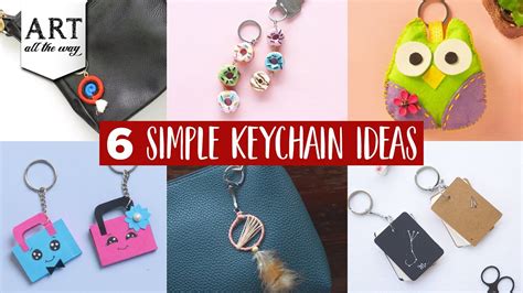 6 Simple Keychain Ideas | DIY Keychains | Keychain ideas | Easy Gift Ideas | Felt & Paper Craft ...