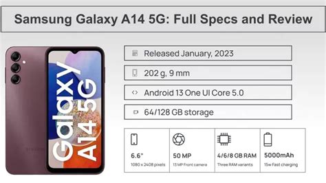 Samsung Galaxy A14 5G Full Specs and Review (2023)