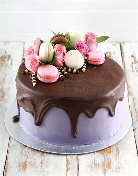 Lilac Macaroon Cake - Hamperlicious