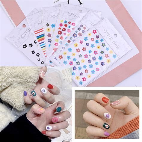 Korean Nail Sticker Explosion Nail Sticker Applique Small Fresh Color Stickers-in Rhinestones ...