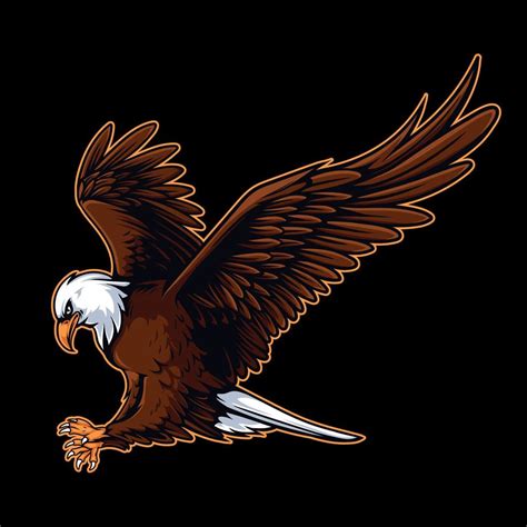 Vector illustration of attacking bald eagle. Bald eagle hunting for prey 6868280 Vector Art at ...