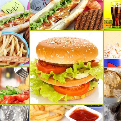 Collage of fast food — Stock Photo © belchonock #30231905