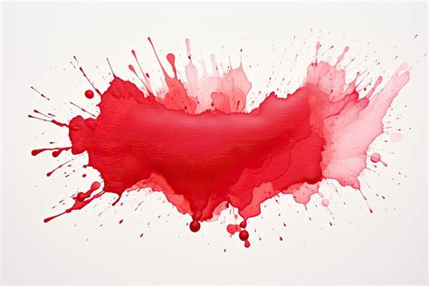 Abstract red watercolor paint splashes on white background. Vector illustration, Bright red ...