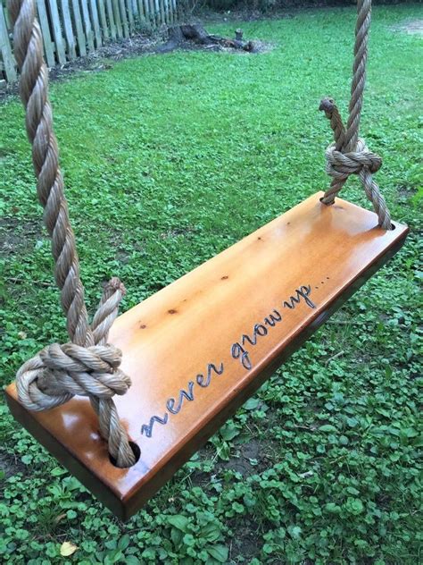 Outdoor Wooden Swing, Wood Tree Swing, Outdoor Trees, Wooden Swings, Outdoor Play, Outdoor ...