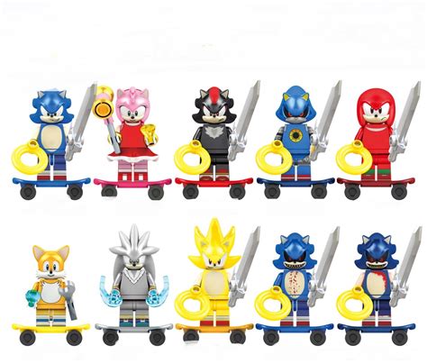 Teirusu Sliver Super sonic Nakkurusu Shadow Skateboard Minifigures Lego Compatible Sonic 2020