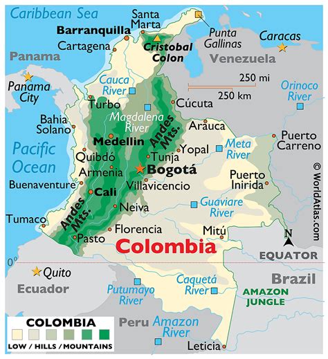 Colombian Geographical Map