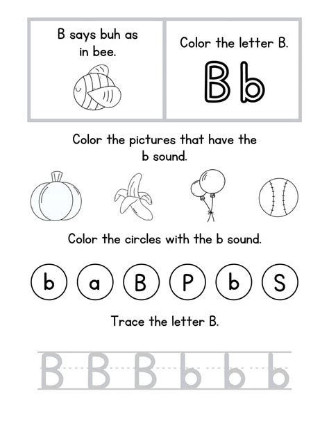 Free Printable Letter B Worksheets - for Phonics and Writing Practice