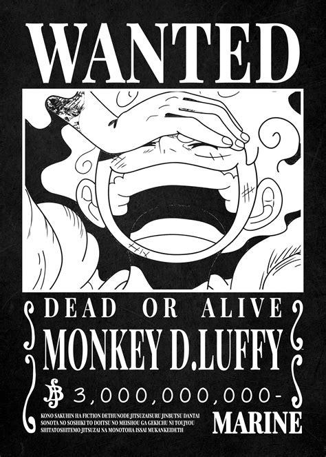 One Piece Wanted Luffy Metal Poster One Piece Cartoon, One Peice Anime ...