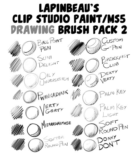 Lapinbeau's Clip Studio Paint Brush Pack 2 by TheInkyWay on DeviantArt