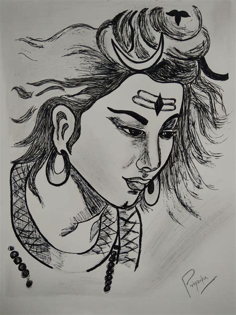 Pencil Sketch Of Lord Shiva ~ Sketch Shiva Lord Pencil Vanam Prem Paintingvalley Sketches ...