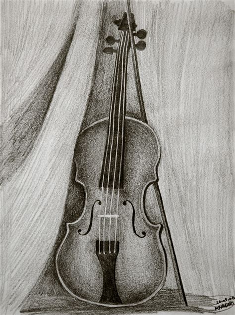 Violin Pencil Drawing at PaintingValley.com | Explore collection of Violin Pencil Drawing