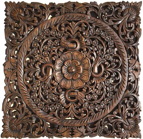 Oriental Hand Carved Wood Wall Plaques. Wall Sculptures. – Asiana Home Decor