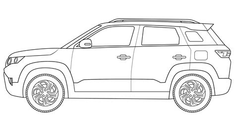 premium suv car vector, simple car outline vector illustration 16412603 Vector Art at Vecteezy